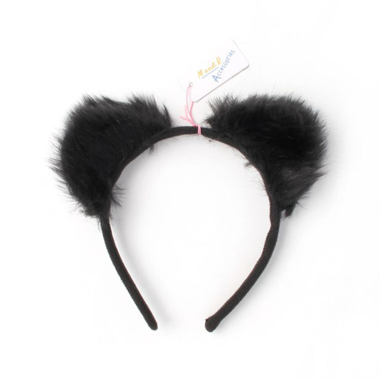 Picture of 7557 / 5572 BLACK FURRY CAT EARS ALICEBAND